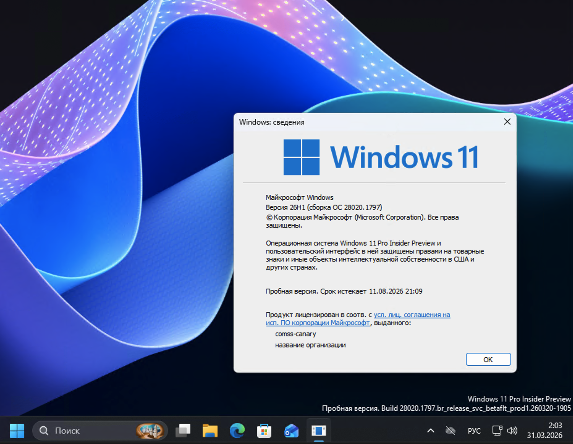 Windows 11, ������ 26H1 (������ �� 28020.1797)